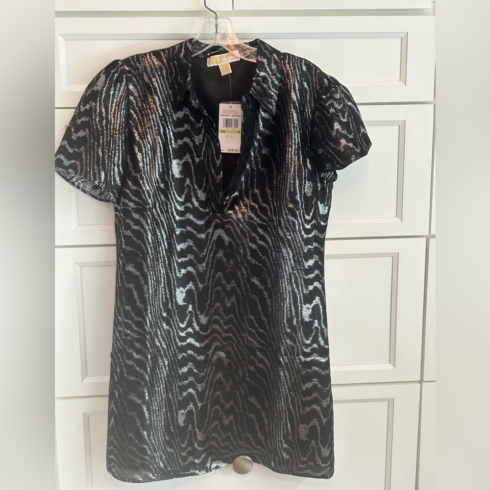 Michael Kors Moire’ Silk Blend T-Shirt Dress